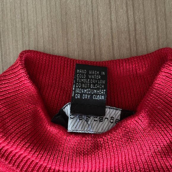 Cable & Gauge 100% Silk Sleeveless Mock Neck Top – Red, Size L - Picture 7 of 8